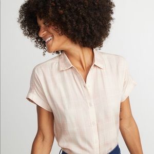 Marine Layer Paige Button Down in Ash Rose Plaid